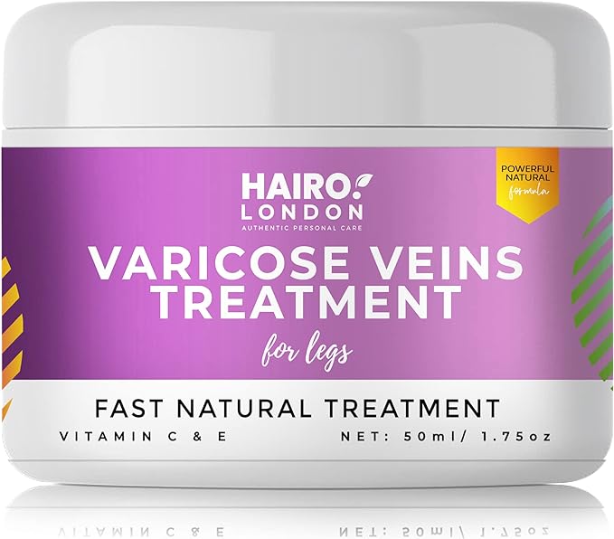 HAIR O Varicose Veins Cream HAIRO London Powerful Natural Varicose Veins Treatment for Legs, 50 millilitre…